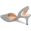 imageFSJ Women Fashion Low Kitten Heels Pumps Pointed Toe Slingback Sandals Comfy Wedding Party Sexy Dress Shoes Size 415 USLightgray