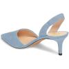 imageFSJ Women Fashion Low Kitten Heels Pumps Pointed Toe Slingback Sandals Comfy Wedding Party Sexy Dress Shoes Size 415 USLightskyblue
