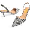 imageFSJ Women Fashion Low Kitten Heels Pumps Pointed Toe Slingback Sandals Comfy Wedding Party Sexy Dress Shoes Size 415 USMarbling