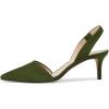 imageFSJ Women Fashion Low Kitten Heels Pumps Pointed Toe Slingback Sandals Comfy Wedding Party Sexy Dress Shoes Size 415 USOlive Green