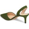 imageFSJ Women Fashion Low Kitten Heels Pumps Pointed Toe Slingback Sandals Comfy Wedding Party Sexy Dress Shoes Size 415 USOlive Green