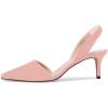 imageFSJ Women Fashion Low Kitten Heels Pumps Pointed Toe Slingback Sandals Comfy Wedding Party Sexy Dress Shoes Size 415 USPink