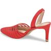 imageFSJ Women Fashion Low Kitten Heels Pumps Pointed Toe Slingback Sandals Comfy Wedding Party Sexy Dress Shoes Size 415 USRed 2
