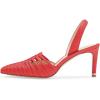 imageFSJ Women Fashion Low Kitten Heels Pumps Pointed Toe Slingback Sandals Comfy Wedding Party Sexy Dress Shoes Size 415 USRed 2
