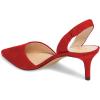 imageFSJ Women Fashion Low Kitten Heels Pumps Pointed Toe Slingback Sandals Comfy Wedding Party Sexy Dress Shoes Size 415 USRed