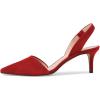 imageFSJ Women Fashion Low Kitten Heels Pumps Pointed Toe Slingback Sandals Comfy Wedding Party Sexy Dress Shoes Size 415 USRed