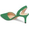 imageFSJ Women Fashion Low Kitten Heels Pumps Pointed Toe Slingback Sandals Comfy Wedding Party Sexy Dress Shoes Size 415 USSeagreen