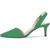 imageFSJ Women Fashion Low Kitten Heels Pumps Pointed Toe Slingback Sandals Comfy Wedding Party Sexy Dress Shoes Size 415 USSeagreen