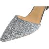 imageFSJ Women Fashion Low Kitten Heels Pumps Pointed Toe Slingback Sandals Comfy Wedding Party Sexy Dress Shoes Size 415 USSilver