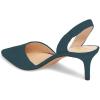 imageFSJ Women Fashion Low Kitten Heels Pumps Pointed Toe Slingback Sandals Comfy Wedding Party Sexy Dress Shoes Size 415 USTeal