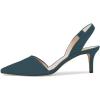 imageFSJ Women Fashion Low Kitten Heels Pumps Pointed Toe Slingback Sandals Comfy Wedding Party Sexy Dress Shoes Size 415 USTeal