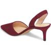 imageFSJ Women Fashion Low Kitten Heels Pumps Pointed Toe Slingback Sandals Comfy Wedding Party Sexy Dress Shoes Size 415 USWine