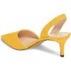 imageFSJ Women Fashion Low Kitten Heels Pumps Pointed Toe Slingback Sandals Comfy Wedding Party Sexy Dress Shoes Size 415 USYellow