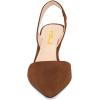 imageFSJ Women Fashion Low Kitten Heels Pumps Pointed Toe Slingback Sandals Party Casual Dress ShoesBrown