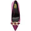 imageFSJ Women Fashion Pointed Toe Stilleto Heels Dress Pumps Metal Chain Slip On Wide Width High Heel Pumps Evening Party Shoes Size 415 USViolet