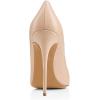 imageFSJ Women Formal Pointed Toe Pumps High Heel Sexy Stilettos Slip On Office Cute Evening Dress Shoes Size 415 USBeige Leather