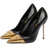 imageFSJ Women Formal Pointed Toe Pumps High Heel Sexy Stilettos Slip On Office Cute Evening Dress Shoes Size 415 USBlack Metal Heel