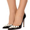 imageFSJ Women Formal Pointed Toe Pumps High Heel Sexy Stilettos Slip On Office Cute Evening Dress Shoes Size 415 USBlack Pearl
