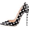 imageFSJ Women Formal Pointed Toe Pumps High Heel Sexy Stilettos Slip On Office Cute Evening Dress Shoes Size 415 USBlack Polka Dots