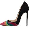 imageFSJ Women Formal Pointed Toe Pumps High Heel Sexy Stilettos Slip On Office Cute Evening Dress Shoes Size 415 USBlack Suede
