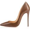 imageFSJ Women Formal Pointed Toe Pumps High Heel Sexy Stilettos Slip On Office Cute Evening Dress Shoes Size 415 USBrown Leather