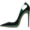 imageFSJ Women Formal Pointed Toe Pumps High Heel Sexy Stilettos Slip On Office Cute Evening Dress Shoes Size 415 USForest Green