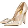 imageFSJ Women Formal Pointed Toe Pumps High Heel Sexy Stilettos Slip On Office Cute Evening Dress Shoes Size 415 USGolden