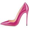 imageFSJ Women Formal Pointed Toe Pumps High Heel Sexy Stilettos Slip On Office Cute Evening Dress Shoes Size 415 USHot Pink