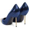 imageFSJ Women Formal Pointed Toe Pumps High Heel Sexy Stilettos Slip On Office Cute Evening Dress Shoes Size 415 USNavy