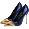 imageFSJ Women Formal Pointed Toe Pumps High Heel Sexy Stilettos Slip On Office Cute Evening Dress Shoes Size 415 USNavy
