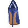 imageFSJ Women Formal Pointed Toe Pumps High Heel Sexy Stilettos Slip On Office Cute Evening Dress Shoes Size 415 USNavy Snake