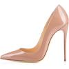 imageFSJ Women Formal Pointed Toe Pumps High Heel Sexy Stilettos Slip On Office Cute Evening Dress Shoes Size 415 USNude
