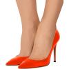 imageFSJ Women Formal Pointed Toe Pumps High Heel Sexy Stilettos Slip On Office Cute Evening Dress Shoes Size 415 USOrange