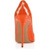imageFSJ Women Formal Pointed Toe Pumps High Heel Sexy Stilettos Slip On Office Cute Evening Dress Shoes Size 415 USOrange Snake