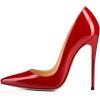 imageFSJ Women Formal Pointed Toe Pumps High Heel Sexy Stilettos Slip On Office Cute Evening Dress Shoes Size 415 USRed