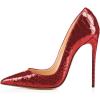 imageFSJ Women Formal Pointed Toe Pumps High Heel Sexy Stilettos Slip On Office Cute Evening Dress Shoes Size 415 USRed Snake