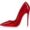 imageFSJ Women Formal Pointed Toe Pumps High Heel Sexy Stilettos Slip On Office Cute Evening Dress Shoes Size 415 USRedmirror