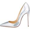 imageFSJ Women Formal Pointed Toe Pumps High Heel Sexy Stilettos Slip On Office Cute Evening Dress Shoes Size 415 USSilver