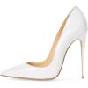 imageFSJ Women Formal Pointed Toe Pumps High Heel Sexy Stilettos Slip On Office Cute Evening Dress Shoes Size 415 USWhite
