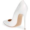 imageFSJ Women Formal Pointed Toe Pumps High Heel Sexy Stilettos Slip On Office Cute Evening Dress Shoes Size 415 USWhite