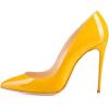 imageFSJ Women Formal Pointed Toe Pumps High Heel Sexy Stilettos Slip On Office Cute Evening Dress Shoes Size 415 USYellow