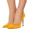 imageFSJ Women Formal Pointed Toe Pumps High Heel Sexy Stilettos Slip On Office Cute Evening Dress Shoes Size 415 USYellow