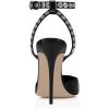 imageFSJ Women Pencil High Heel Spikes Studded Sandal Slip On DOrsay Evening Pump Ankle Strap Clear Ballroom Dance Shoe Size 415 USBlack 1