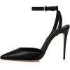 imageFSJ Women Pencil High Heel Spikes Studded Sandal Slip On DOrsay Evening Pump Ankle Strap Clear Ballroom Dance Shoe Size 415 USBlack