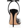 imageFSJ Women Pencil High Heel Spikes Studded Sandal Slip On DOrsay Evening Pump Ankle Strap Clear Ballroom Dance Shoe Size 415 USBlack12cm
