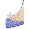 imageFSJ Women Pencil High Heel Spikes Studded Sandal Slip On DOrsay Evening Pump Ankle Strap Clear Ballroom Dance Shoe Size 415 USBlue