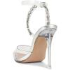 imageFSJ Women Pencil High Heel Spikes Studded Sandal Slip On DOrsay Evening Pump Ankle Strap Clear Ballroom Dance Shoe Size 415 USClearcrystal