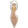 imageFSJ Women Pencil High Heel Spikes Studded Sandal Slip On DOrsay Evening Pump Ankle Strap Clear Ballroom Dance Shoe Size 415 USClearcrystal