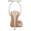 imageFSJ Women Pencil High Heel Spikes Studded Sandal Slip On DOrsay Evening Pump Ankle Strap Clear Ballroom Dance Shoe Size 415 USColorful