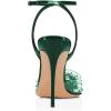 imageFSJ Women Pencil High Heel Spikes Studded Sandal Slip On DOrsay Evening Pump Ankle Strap Clear Ballroom Dance Shoe Size 415 USForest Green